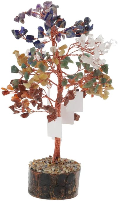 Manifestatie Wensboom 7 Chakra met 20 Wenskaartjes - 23 cm