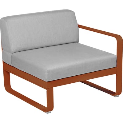 Fermob BELLEVIE Fauteuil Module rechts - E2 gekonfijte sinaasappel - 79 Flanelgrijs