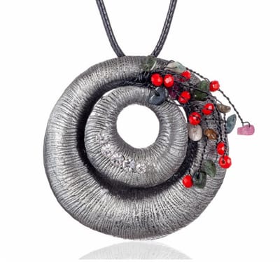 Ketting Kikkie metaal met rood- verstelbaar - Charme Bijoux