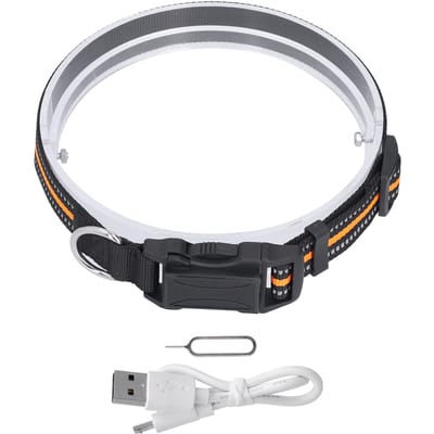 Collier pour animal de compagnie réglable Anti-perte Localisateur GPS Dispositif de suivi intelligent en temps réel pour l'intérieur orange