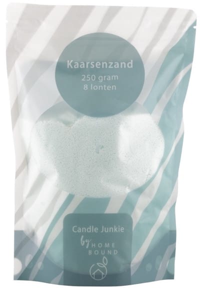 Kaarsenkorrels zak 250gr met 8 lonten frost white