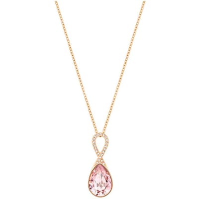 Swarovski Fantasize Lichtroze Peer Vormige Kristal Ketting Damesketting Roségoud 5231334 Box (Random Color) white
