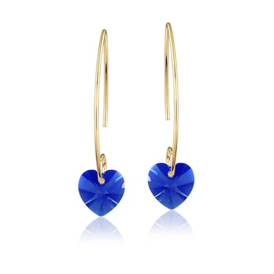 Montebello Oorbellen Liv HZ84 - 925 Zilver Verguld - Swarovski Hart - Ø10mm - 35mm