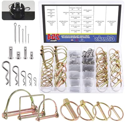 254-delige Assortiment van Diverse Splitpennen, Haarpennen en Clevispennen voor Mechanica, Auto's, Trailers en Tuinmachines