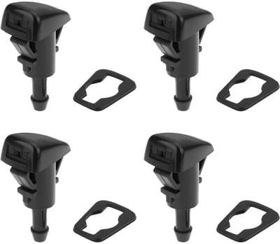 Dailygoods- Voorruitwasmachine Nozzle - 4 Stuks - Compatibel met Dodge/RAM/Chrysler/Jeep - Efficiënte Spray - Verbeterde Zichtbaarheid - Ringen inbegrepen - Ruitensproeier