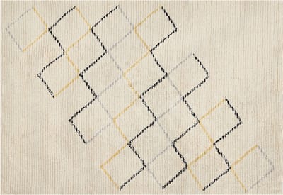 TEZPUR - Laagpolig vloerkleed - Lichtbeige - 140 x 200 cm - Katoen