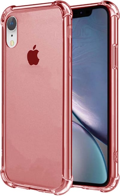 Smartphonica iPhone Xr transparant siliconen hoesje - Rood geschikt voor Apple iPhone XR