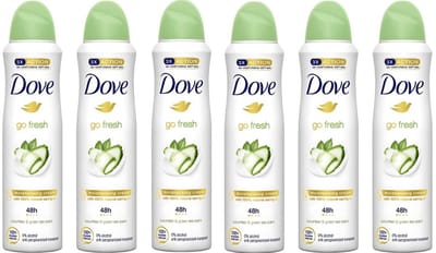 Dove Go Fresh Cucumber & Green Tea Women - 6 x 150 ml - Deodorant Spray - Voordeelverpakking