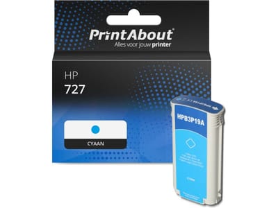 PrintAbout huismerk Inktcartridge 727 (B3P19A) Cyaan Hoge capaciteit Geschikt voor HP