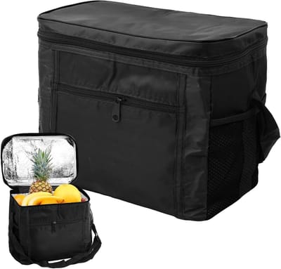 Opvouwbare Koeltas - Zwart - 11 l - Thermische Lunchtas met Verstelbare Schouderriem - Voor Kantoor, Reizen en Kamperen