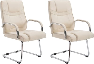 CLP Attila Set van 2 Eetkamerstoelen - Stof creme