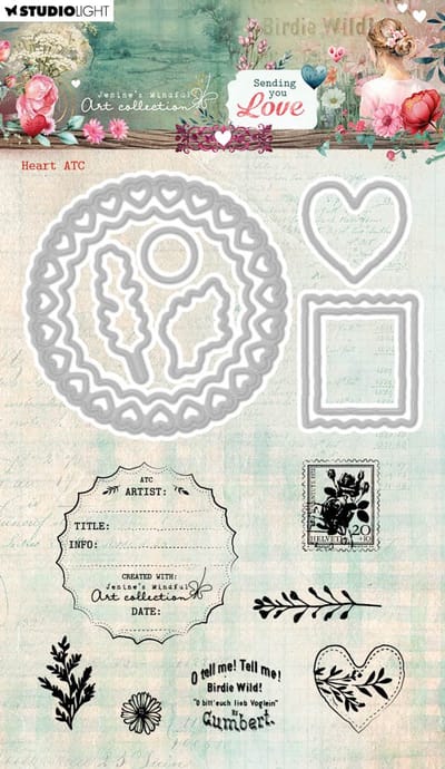 Stamp & cutting die Heart ATC - JMA Sending you love nr. 92