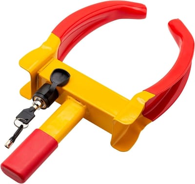 Wielklem Heavy Duty Car Wheel Lock - Anti-diefstal Apparaat - 3 Sleutels - 7-11 inch Brede Banden - Hoge Zichtbaarheid - Auto Caravan Trailer Motorhuis Bestelwagen