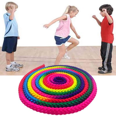 Corde de Gymnastique 3 Mètres Arc-en-ciel Corde de Gymnastique Rythmique Corde de Compétition Entraînement Sportif Tresse DIY