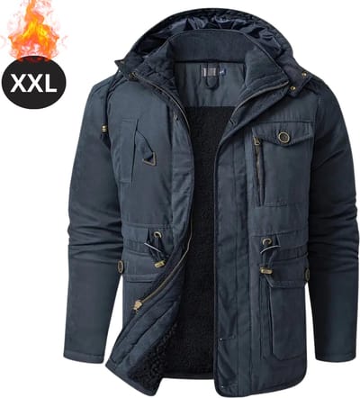 Livano Winterjas - Parka - Heren - Winter - Jas - Volwassen - Stijlvol - Met Capuchon - Blauw - XXL