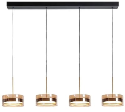Highlight - Hanglamp Enzo 4 lichts L 117 cm zwart