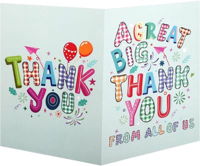 Reuze Dankjewel Kaart - Grote Wenskaart - Waardering Tonen - Compleet met envelop - 40 x 27 cm - Groen