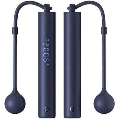 Corde à sauter intelligente avec compteur numérique et application Calcul de calories réglable Sport Fitness Corde professionnelle noir