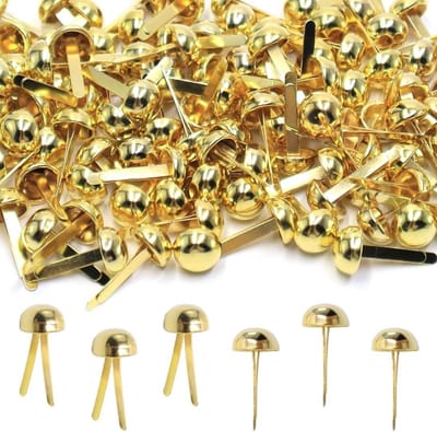 Ronde Hoofd Patroon Clips voor het Bevestigen van Papieren, Kaarten en Scrapbooking - 400 Stuks, Gouden Ontwerp, Multifunctionele Klemmen