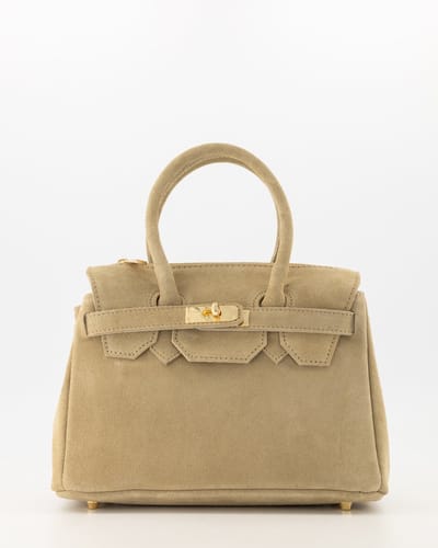 Handtas - Birdie - Beige - Suède - Goudkleurig