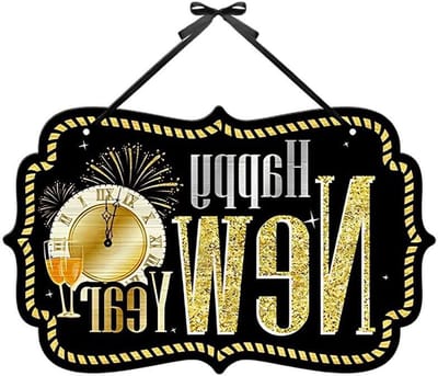 New Year Sign Decorative Wooden Sign for Hanging (Color A) - ShopVlot