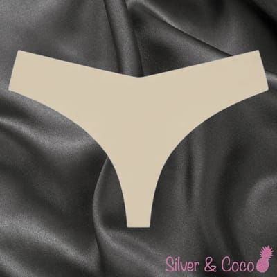 SilverAndCoco® - Naadloze String / Seamless Onderbroek Dames / Zacht Brazilian Slipje / Naadloos Stretch Ondergoed Vrouw / Strings Dames Lingerie Broekje Slip Nude - Creme / Small / S