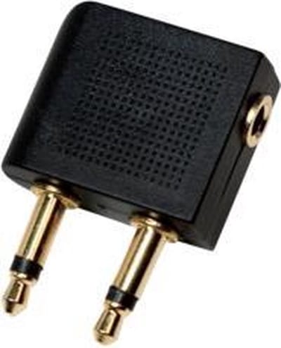 LogiLink CA1089 tussenstuk voor kabels 2x 3.5mm 1x 3.5mm Zwart