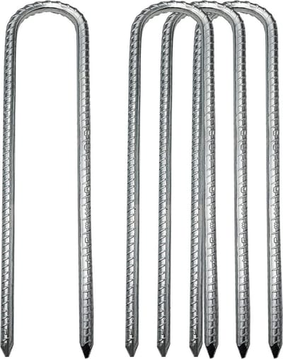 Galvanized Ground Anchor Pegs for Garden and Landscape - Pack of 4, 30 cm