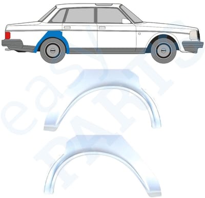 Reparatiepaneel achterspatbord voor Volvo 240 1975-1993 / Links + Rechts / Set