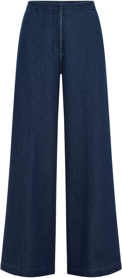 We Fashion 5-pocket High Rise Dark Blue Size: W36 | Wide-Leg & Flared Pants Outlet | Dames | Blauw