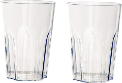 Araven kunststof drinkglazen - 2x stuks - onbreekbare waterglazen - 400 ml - polycarbonaatglas