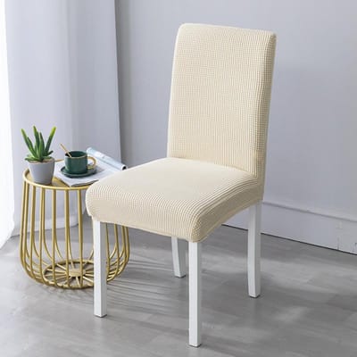 Vierseizoenen Elastisch Verdikt Volledig Inclusief Stoelhoes Zitvlak Eettafelhoes Universele Set 42*38*38 cm white