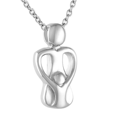 Aramat Jewels | Gedenkhangers | Ashanger Ouder met Kindje - Zilverkleurig RVS | | | |20mm | Staal | Volwassenen | Verkleurd niet