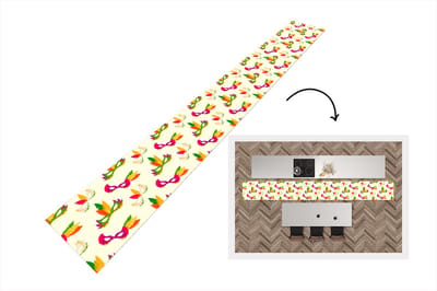 Keukenloper - Keukenmat - Carnaval - Masker - Patronen - 400x50 cm - Keuken vloerkleed