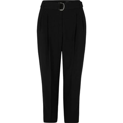 Boss Tapiah effen rechte broek voor dames (Zwart)