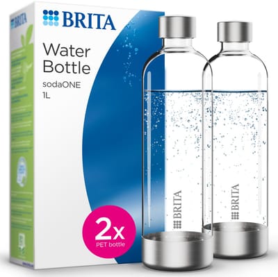 BRITA SodaONE - Kunststof Bruiswatertoestel flessen - 2 x 1L PET-fles