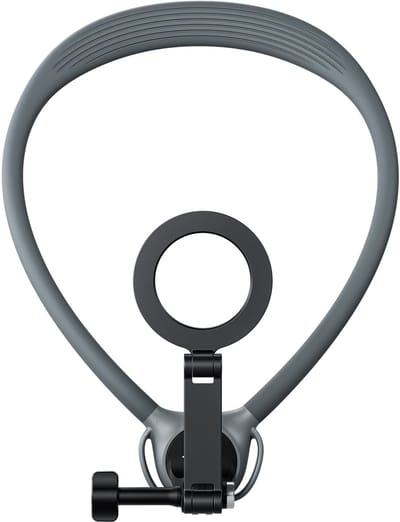 Telesin Neck Mount 360º Combo Nekhouder voor GoPro & Smartphone - Magnetische Snelsluiting - 360° Rotatie - ABS & Siliconen - Grijs