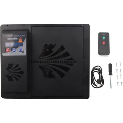 Automatische USB Kippenhokdeur 3 in 1 Lichtsensor Afstandsbediening Timing Kippenhokdeuropener zwart