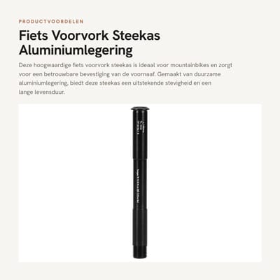 Cosensi- Voorvorkas Aluminiumlegering - Steekas 15X100MM - Boost - Fietsonderdelen - Eenvoudige installatie - Geschikt voor RockShox - Fietsas