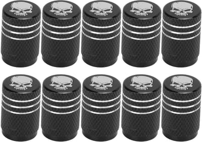 Dailygoods- Ventieldopjes 10 Stuks - Schedelpatroon - Ventieldoppen Auto - Ventieldop Fiets - Universeel - Geschikt voor Auto's/SUV's