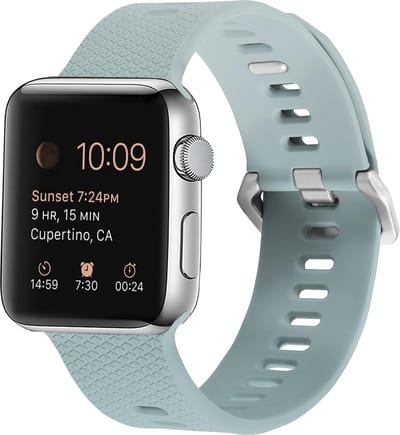 By Qubix - Geschikt voor Apple Watch bandje - Siliconen bandje met motief - Emerald Green - Geschikt voor Apple Watch 38mm / 40mm / 41mm / 42mm - Smartwatch bandje