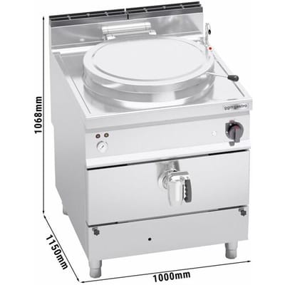 GGM Gastro Gas Kochkessel - 200 Liter - 34,5 kW - Indirekte Beheizung - mit Wasserzulauf & Ablasshahn Zilver