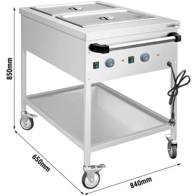 GGM Gastro Bain-Marie Thermowagen - 1,95 kW - 2x GN 1/1 - Beckentemperatur getrennt regelbar