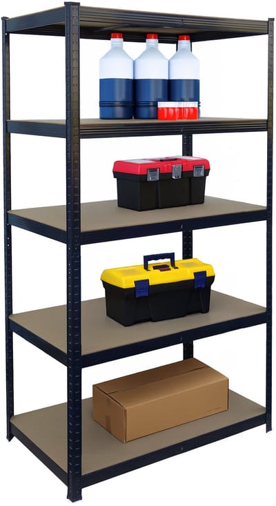 Stellingkast - 180x100x60 cm - tot 1250 kg - steeksysteem - zwart