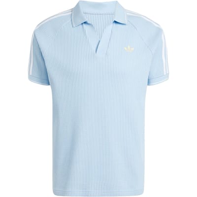 Polo à manches courtes rayé en maille gaufrée Adidas Originals pour homme Hauts Rose Bleu Jaune KC0690 2XL white