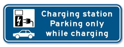 Parkeerbord Charging Station - Weerbestendig Aluminium - 40x15 cm - Bevestiging: Zonder bevestiging (alleen het bord)