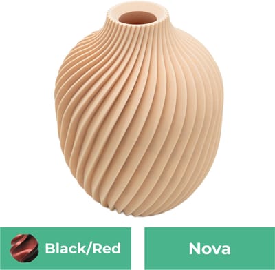 Nova moderne vaas – Decoratieve vaas - Zwart / Rood - 3d geprinte vaas – geschikt voor droogbloemen - 20CM