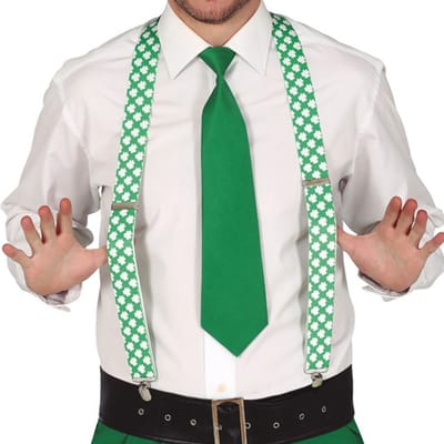 Fiestas Guirca St. Patricks Day verkleed set - bretels en stropdas - groen - volwassenen - carnaval