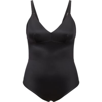 Spanx - Maat M -  Shaping Satin - Thong Bodysuit  Kleur Very Black