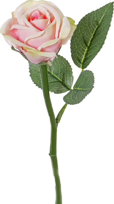 Top Art Kunstbloem roos Nina - lichtroze - 27 cm - kunststof steel - decoratie bloemen